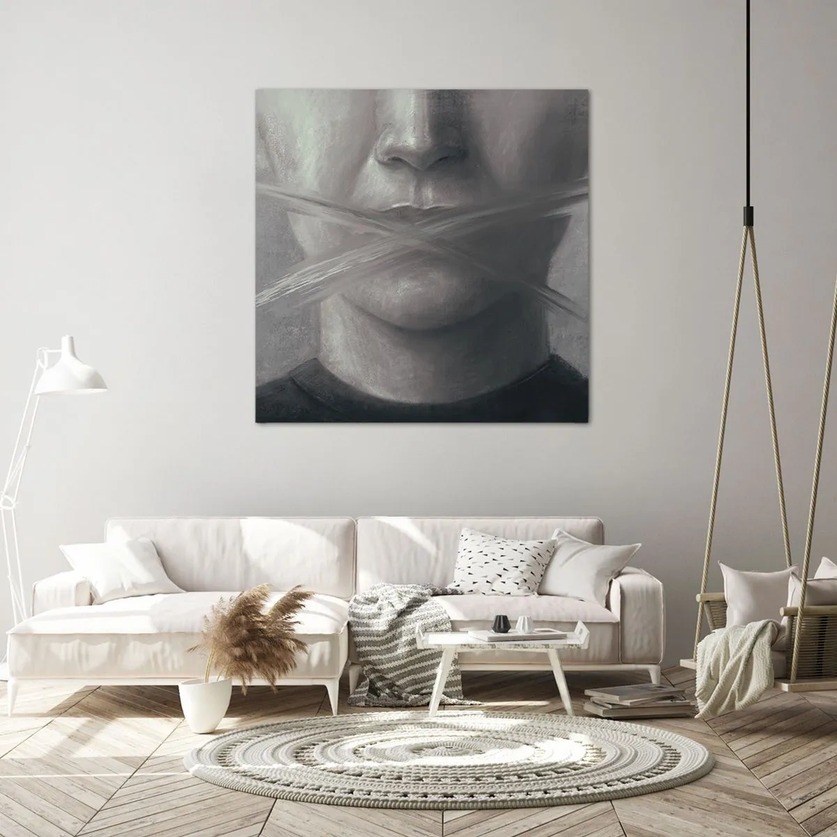 Cuadro sobre lienzo - Impresión de Imagen - Ni una palabra - 50x50 cm