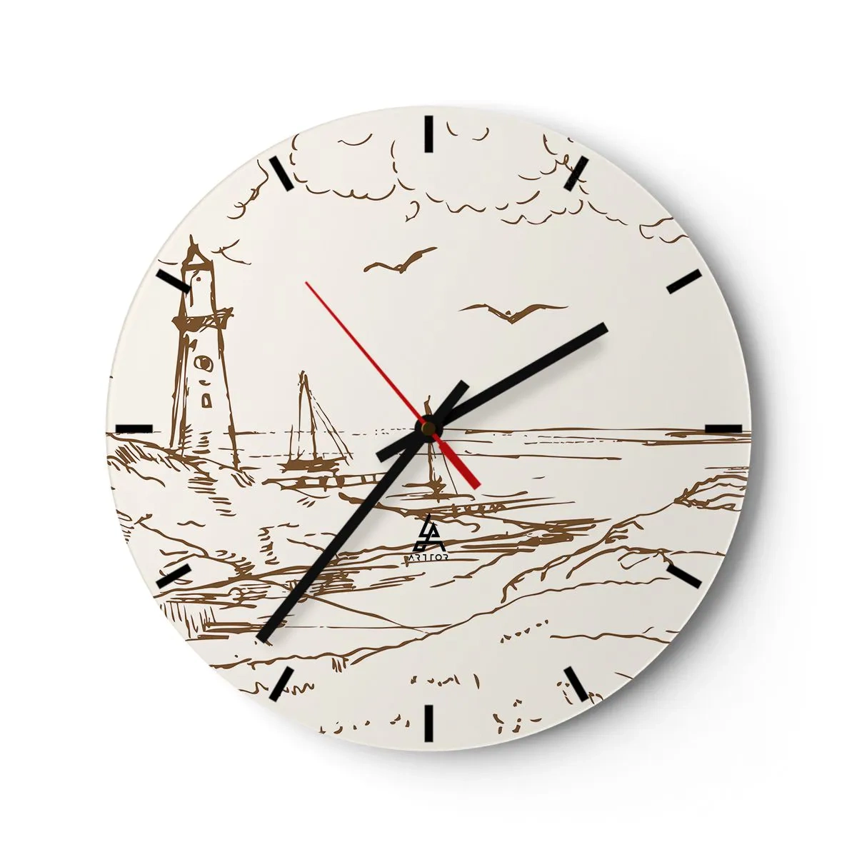 Reloj de pared - Reloj de vidrio - Un esbozo de un recuerdo de verano - 40x40 cm