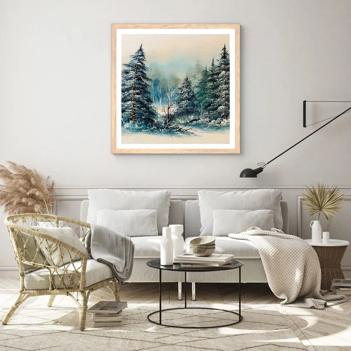 Póster en marco roble claro - Preparados para la Navidad - 40x40 cm