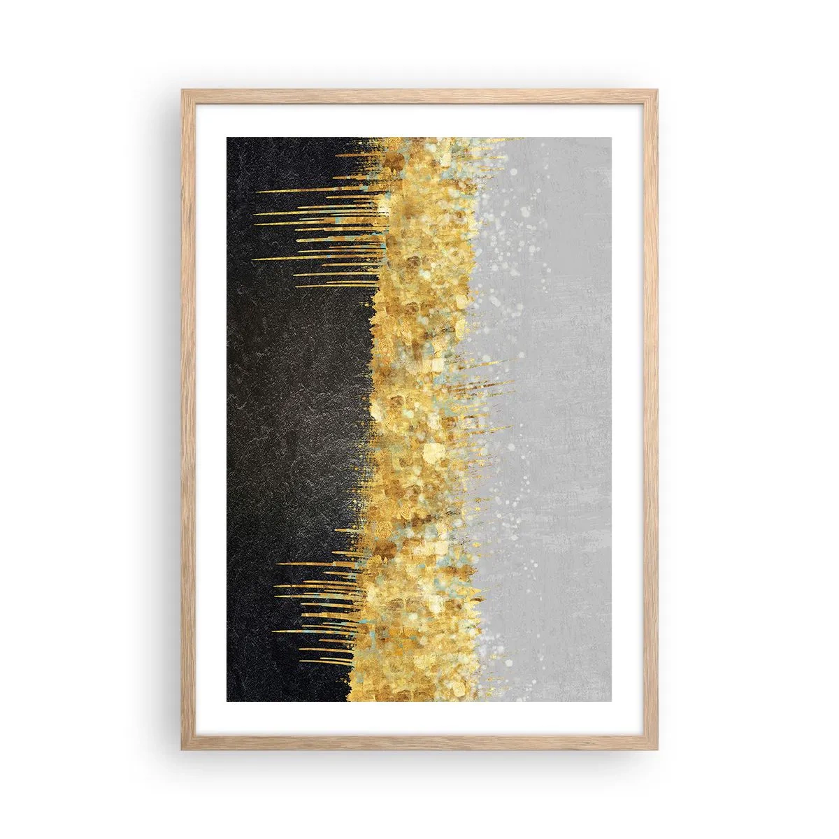 Póster en marco roble claro - Hacia arriba y hacia abajo - 50x70 cm