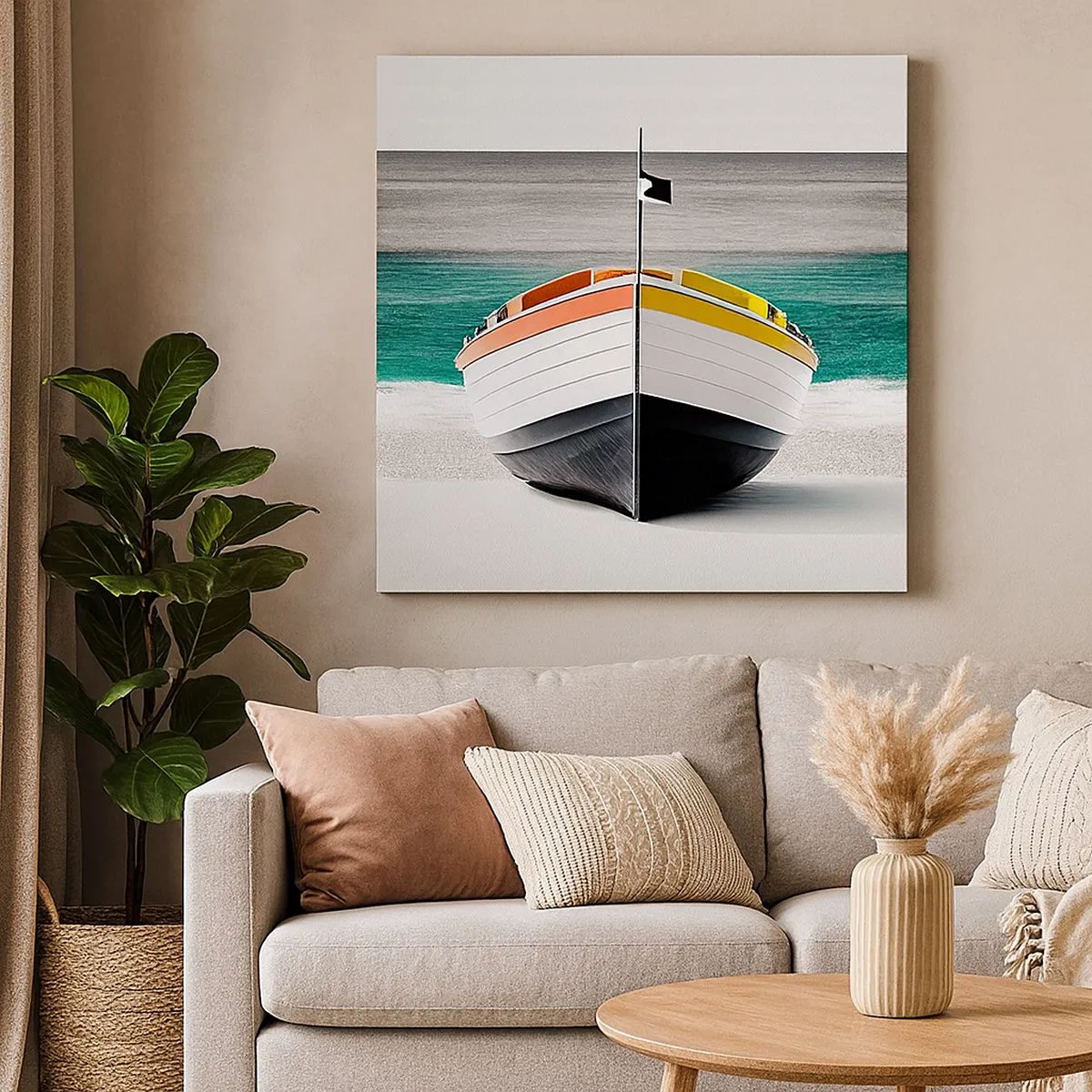 Cuadro sobre lienzo - Impresión de Imagen - En su lugar exacto - 30x30 cm