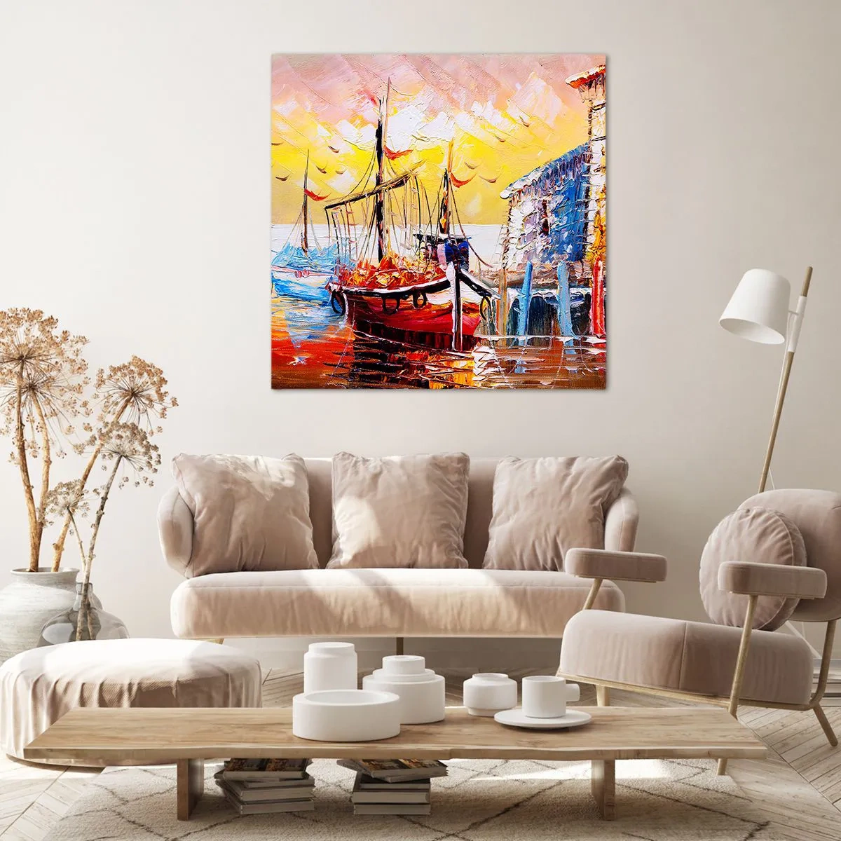 Cuadro sobre lienzo - Impresión de Imagen - Feliz regreso - 70x70 cm