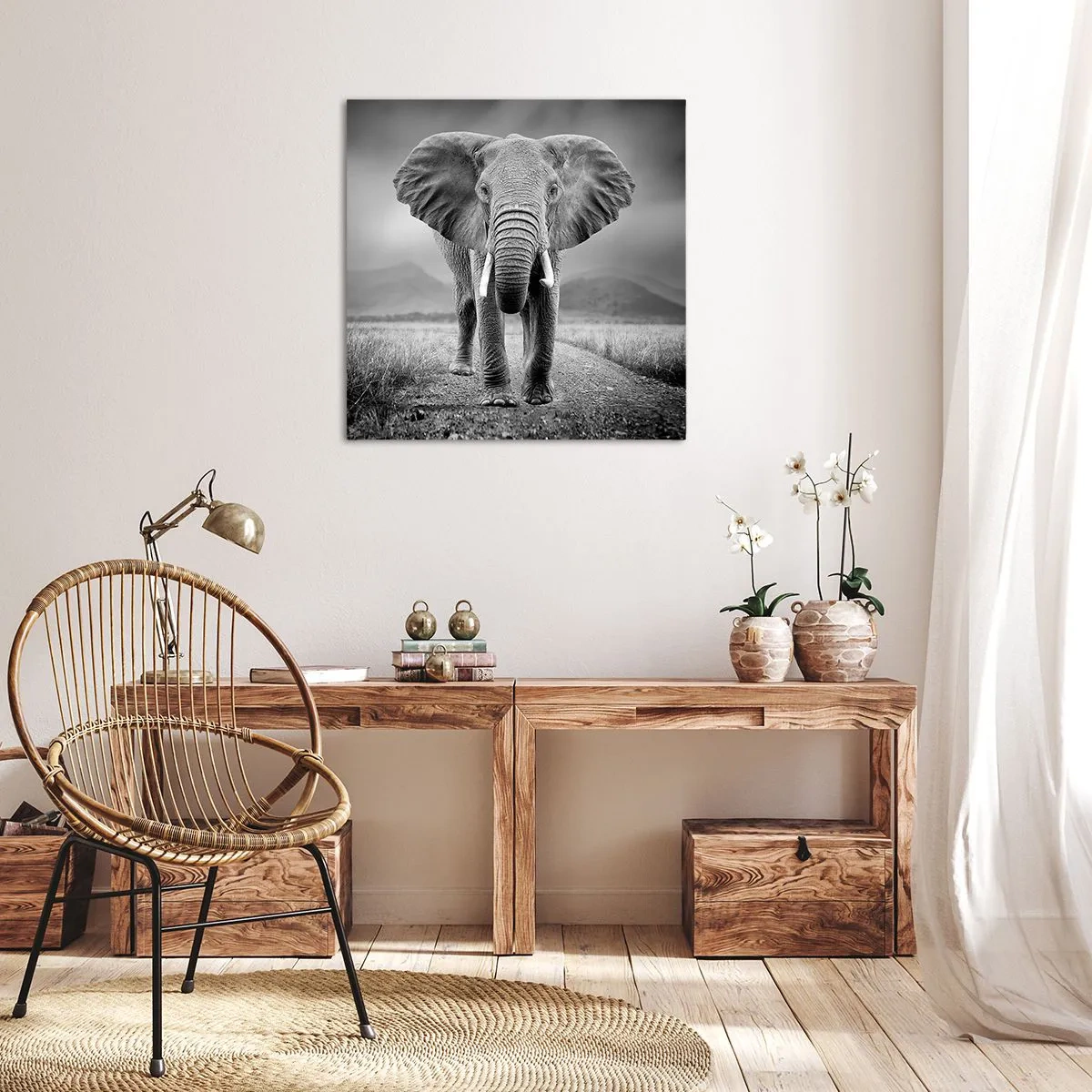 Cuadro sobre lienzo - Impresión de Imagen - El anfitrión da la bienvenida - 60x60 cm