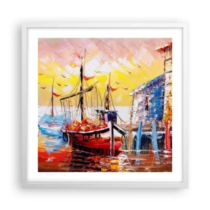 Póster en marco blanco - Feliz regreso - 50x50 cm