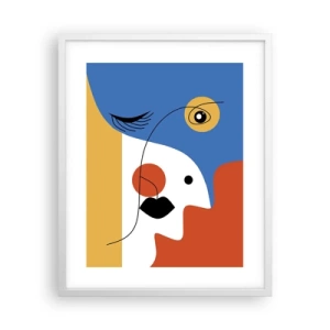 Póster en marco blanco - Retrato deconstruido - 40x50 cm