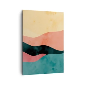 Cuadro sobre lienzo - Impresión de Imagen - Ondas abstractas en colores pastel - 50x70cm - Discordia compatible - Decoración de pared moderna para salón y dormitorio ARTTOR