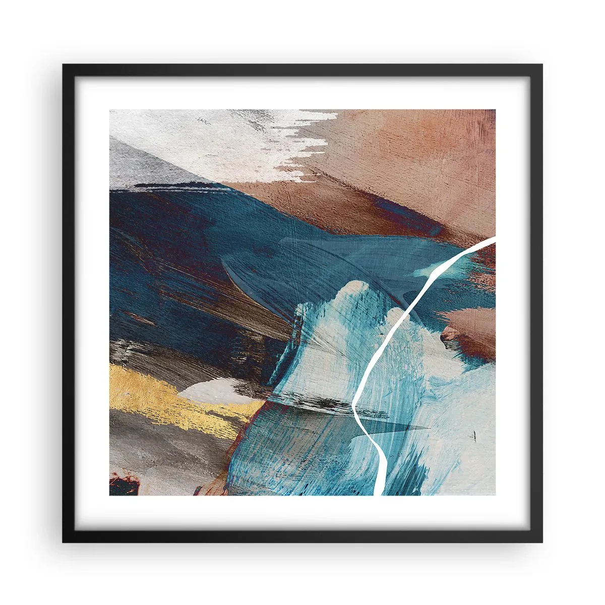 Póster en marco negro - Con estilo y energía - 50x50 cm