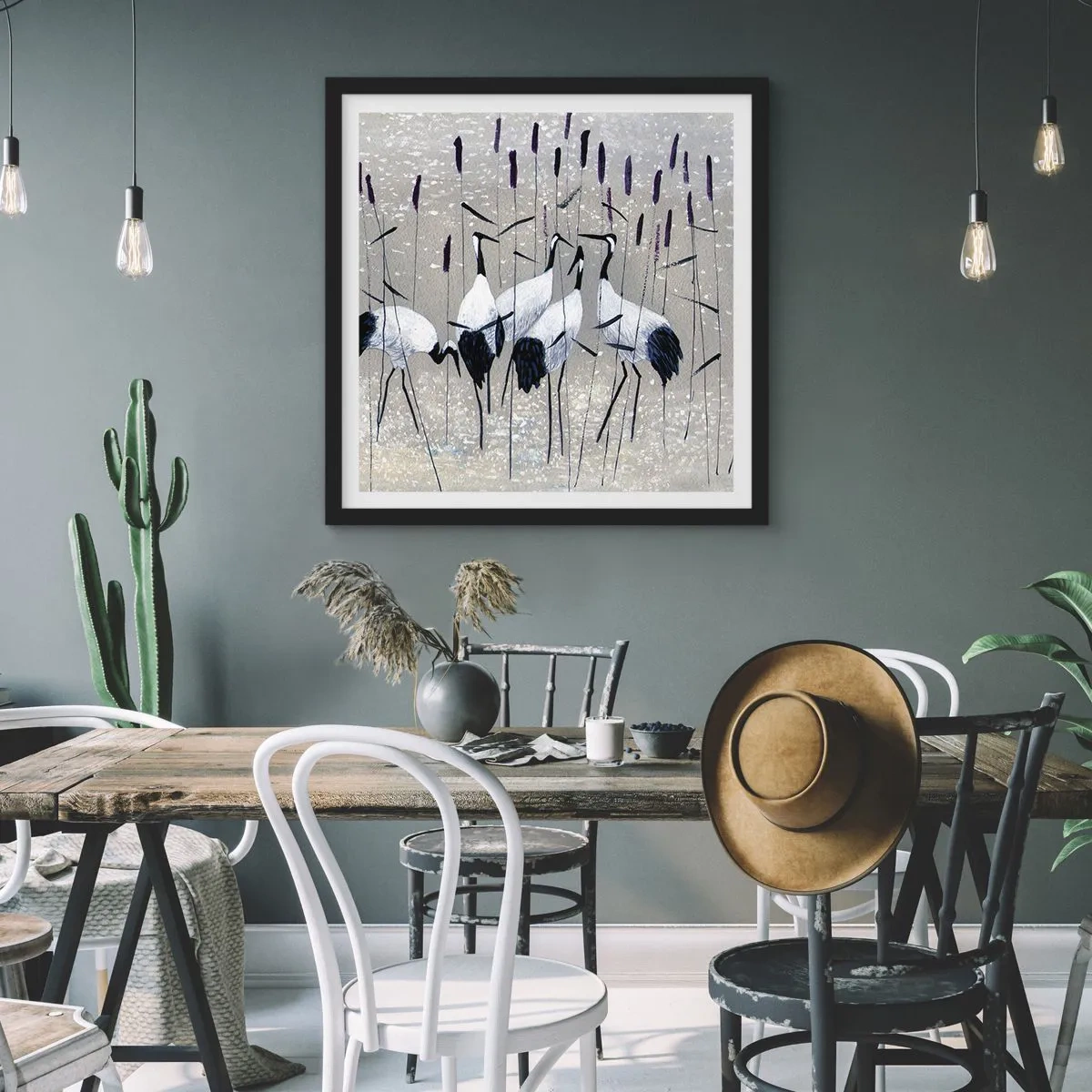 Póster en marco negro - Entre los suyos - 40x40 cm