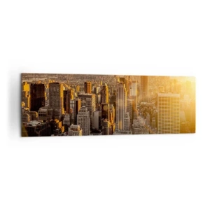 Cuadro sobre lienzo - Impresión de Imagen - El horizonte de la ciudad de Nueva York al atardecer con vistas al Empire State Building - 160x50cm - Creciendo al sol - Decoración de pared moderna para salón y dormitorio ARTTOR