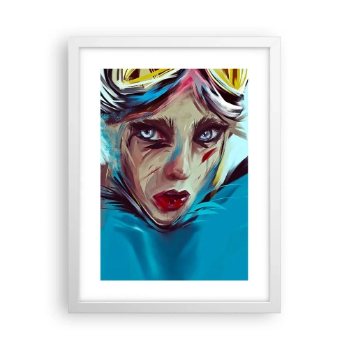 Póster en marco blanco - Guerrera colorida - 30x40 cm