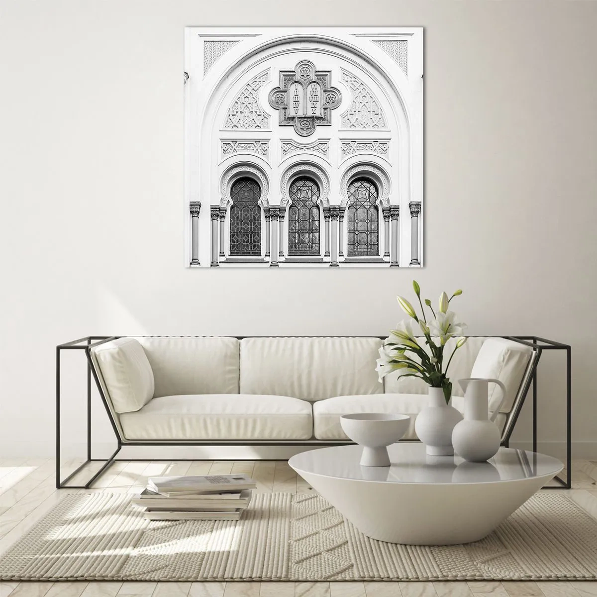 Cuadro sobre vidrio - Impresiones sobre Vidrio - En la frontera de las culturas - 40x40 cm