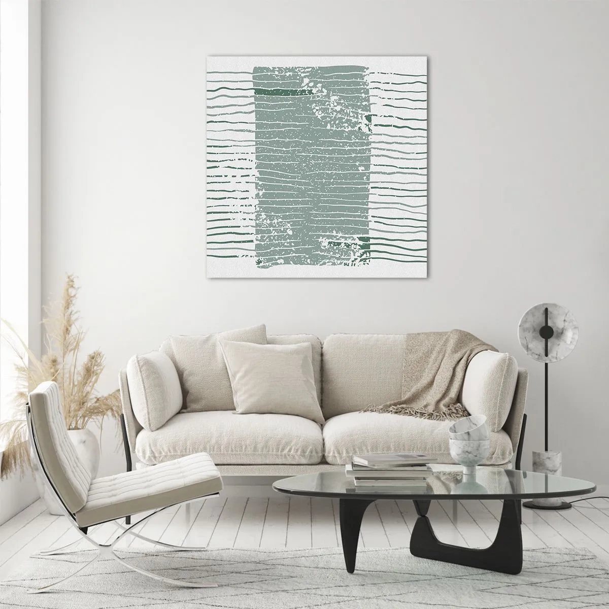 Cuadro sobre vidrio - Impresiones sobre Vidrio - Abstracción marina - 60x60 cm