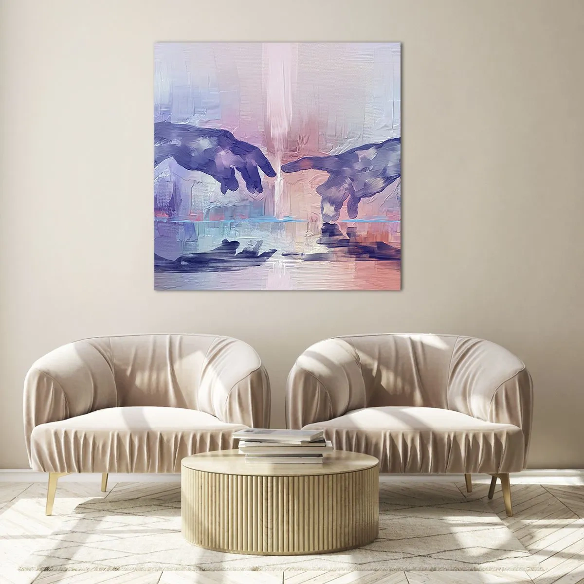 Cuadro sobre vidrio - Impresiones sobre Vidrio - Chispa divina de vida - 70x70 cm