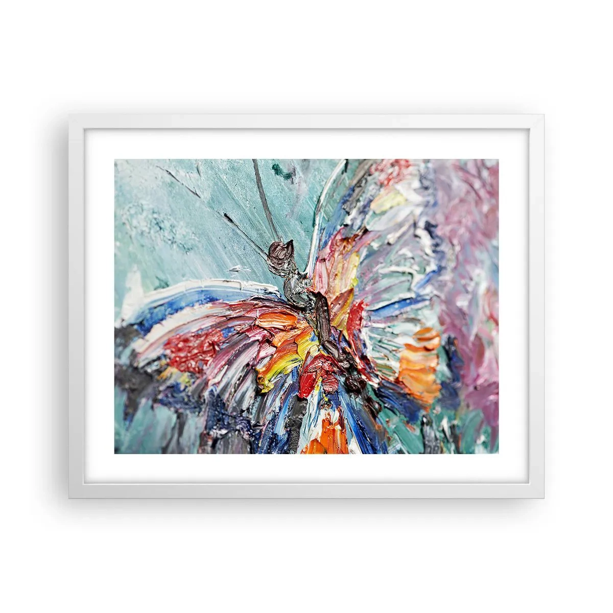 Póster en marco blanco - Pintado por la naturaleza - 50x40 cm