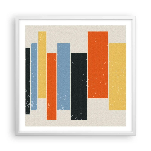 Póster en marco blanco - Barras multicolor - 60x60 cm