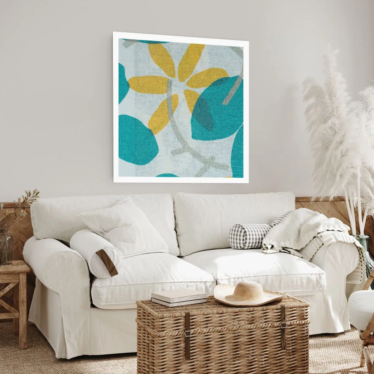 Póster - Entre hojas azules - 40x40 cm