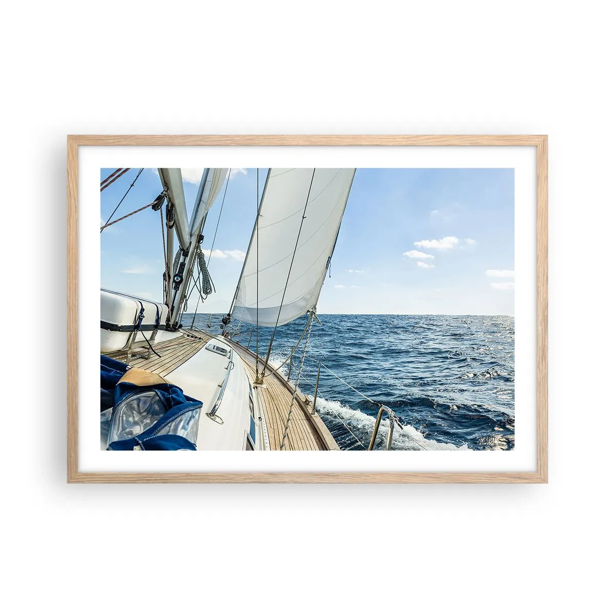 Póster en marco roble claro - Ahoy, a la aventura - 70x50 cm