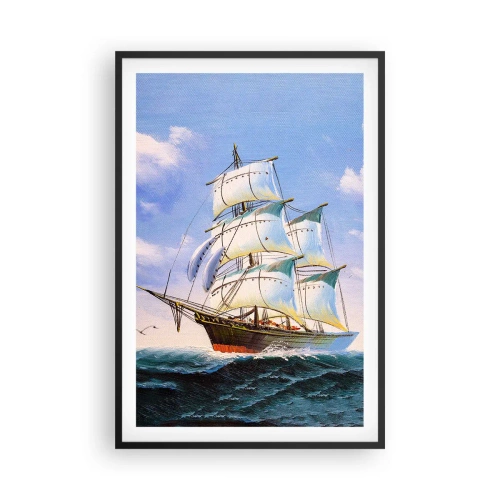 Póster en marco negro - Orgulloso con el viento - 61x91 cm