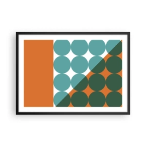 Póster en marco negro - Patrones geométricos en colores contrastantes - 70x50cm - Hacia arriba y en diagonal - Decoración de pared moderna para salón y dormitorio ARTTOR