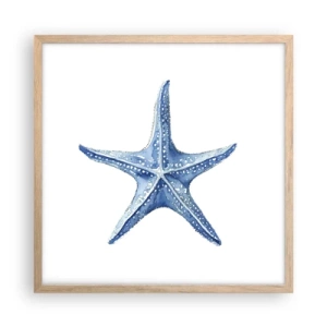Póster en marco roble claro - Estrella de mar - 50x50 cm