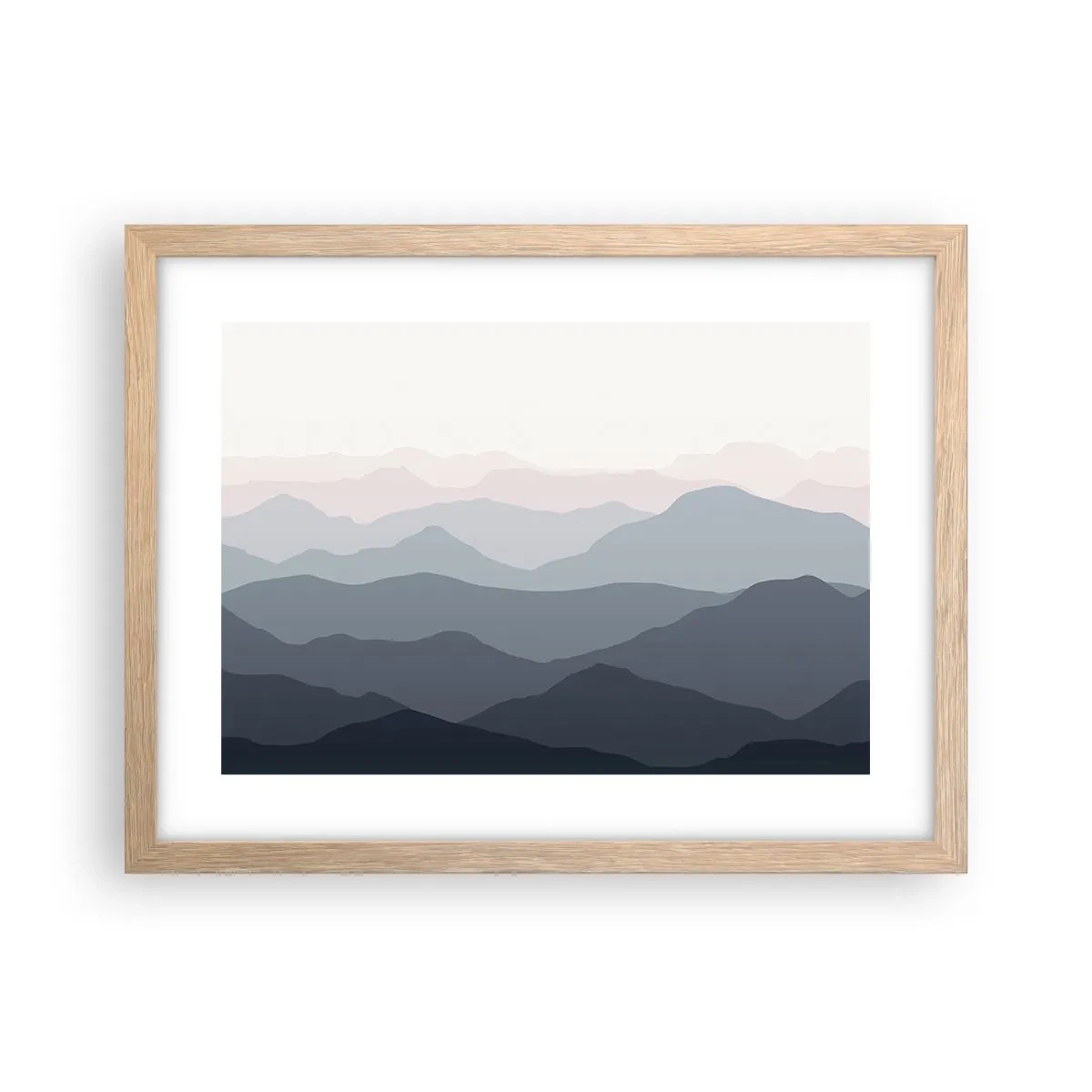 Póster en marco roble claro - Cordilleras a la vista - 40x30 cm