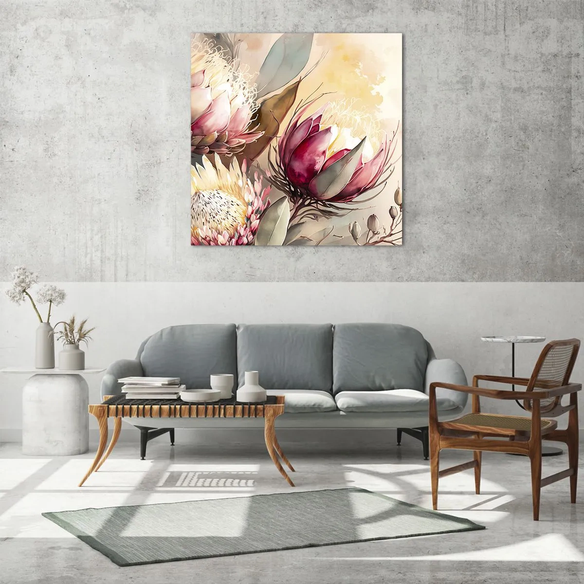 Cuadro sobre vidrio - Impresiones sobre Vidrio - De perfil y de frente - 60x60 cm