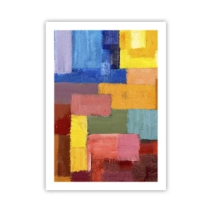Póster - Rectángulos coloridos abstractos en una composición armoniosa - 50x70cm - Cada una diferente, todas coloridas - Decoración de pared moderna para salón y dormitorio ARTTOR