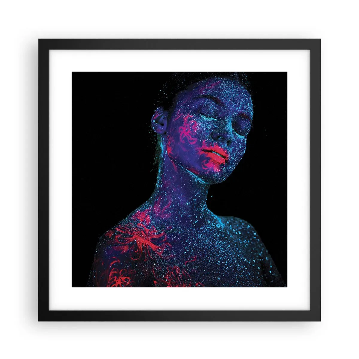 Póster en marco negro - En polvo de estrellas - 40x40 cm