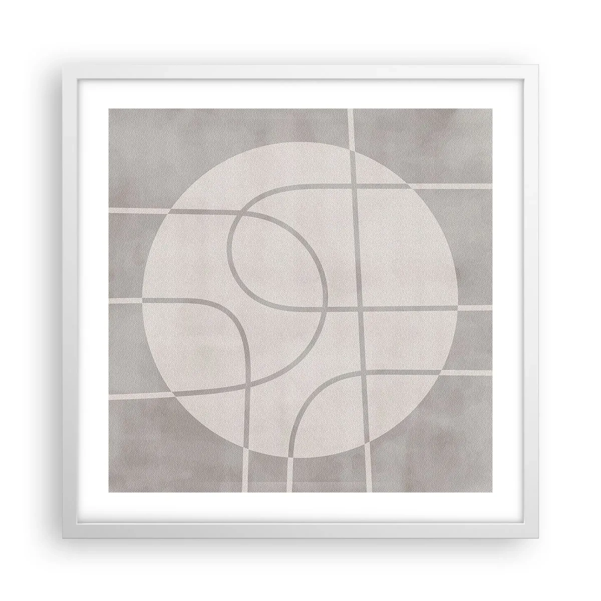 Póster en marco blanco - Circular y rectilíneo - 50x50 cm
