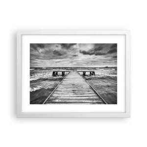 Póster en marco blanco - Estoy esperando que sople el viento... - 40x30 cm