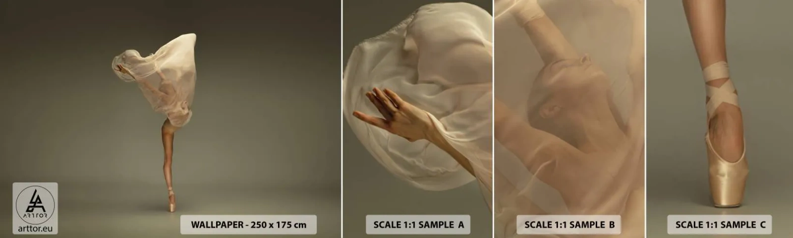 Muestra De Fotomural Standard Eco - A punto de volar - Bailarina, Bailar, Ballet - 100x30 cm