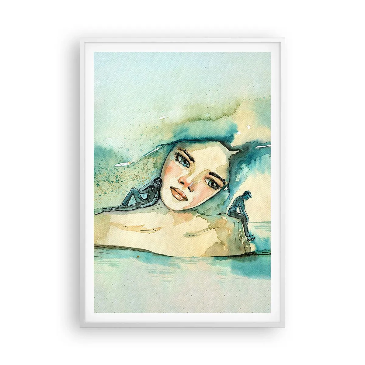 Póster en marco blanco - ¿Soy azul? - 70x100 cm