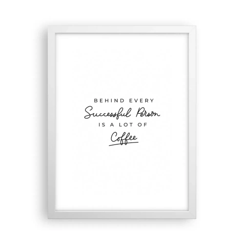 Póster en marco blanco - El secreto del éxito - 30x40 cm