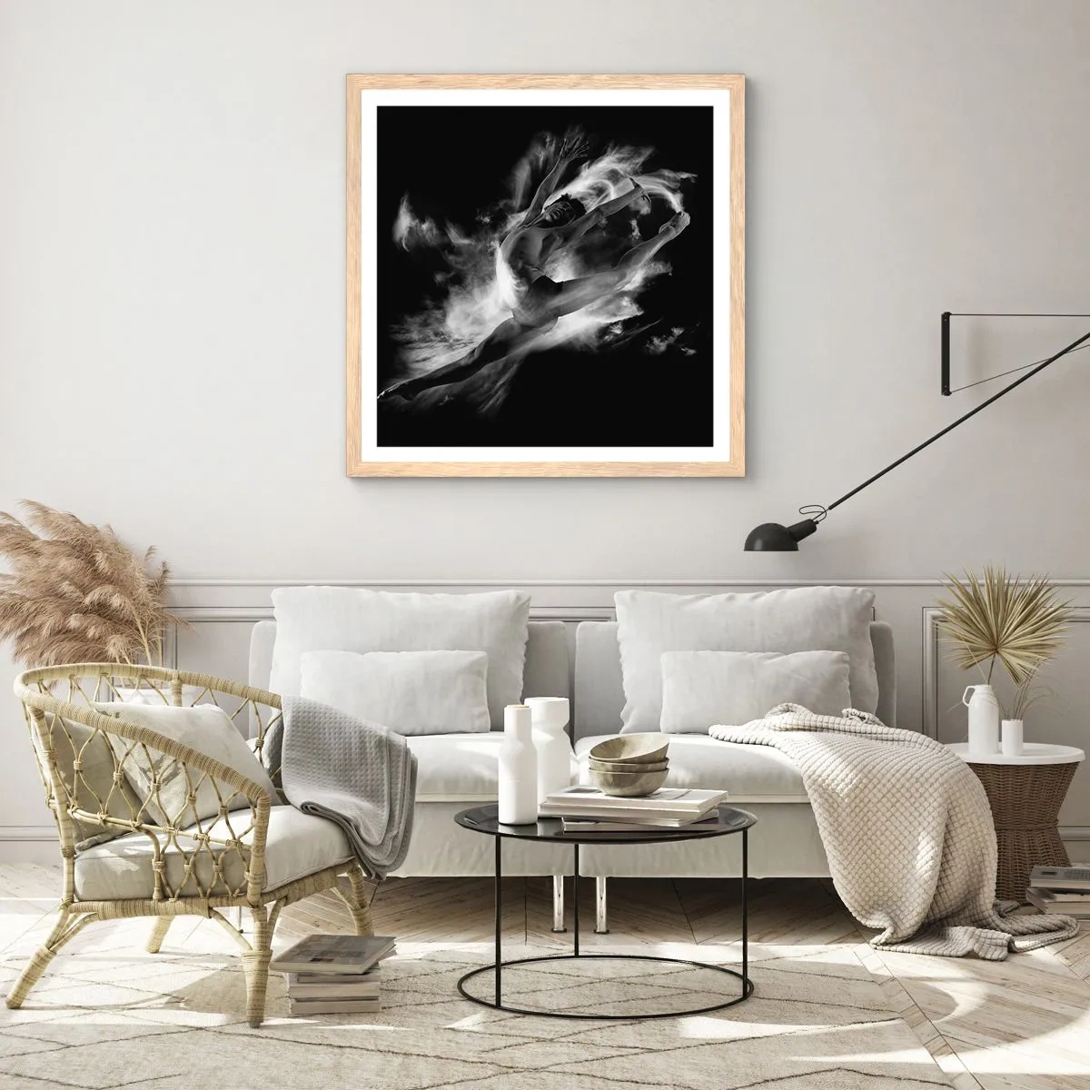 Póster en marco roble claro - El arte del vuelo - 30x30 cm