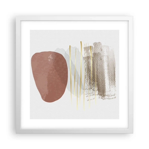 Póster en marco blanco - Una columnata abstracta - 40x40 cm