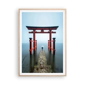 Póster en marco roble claro - Ensueño japonés - 70x100 cm