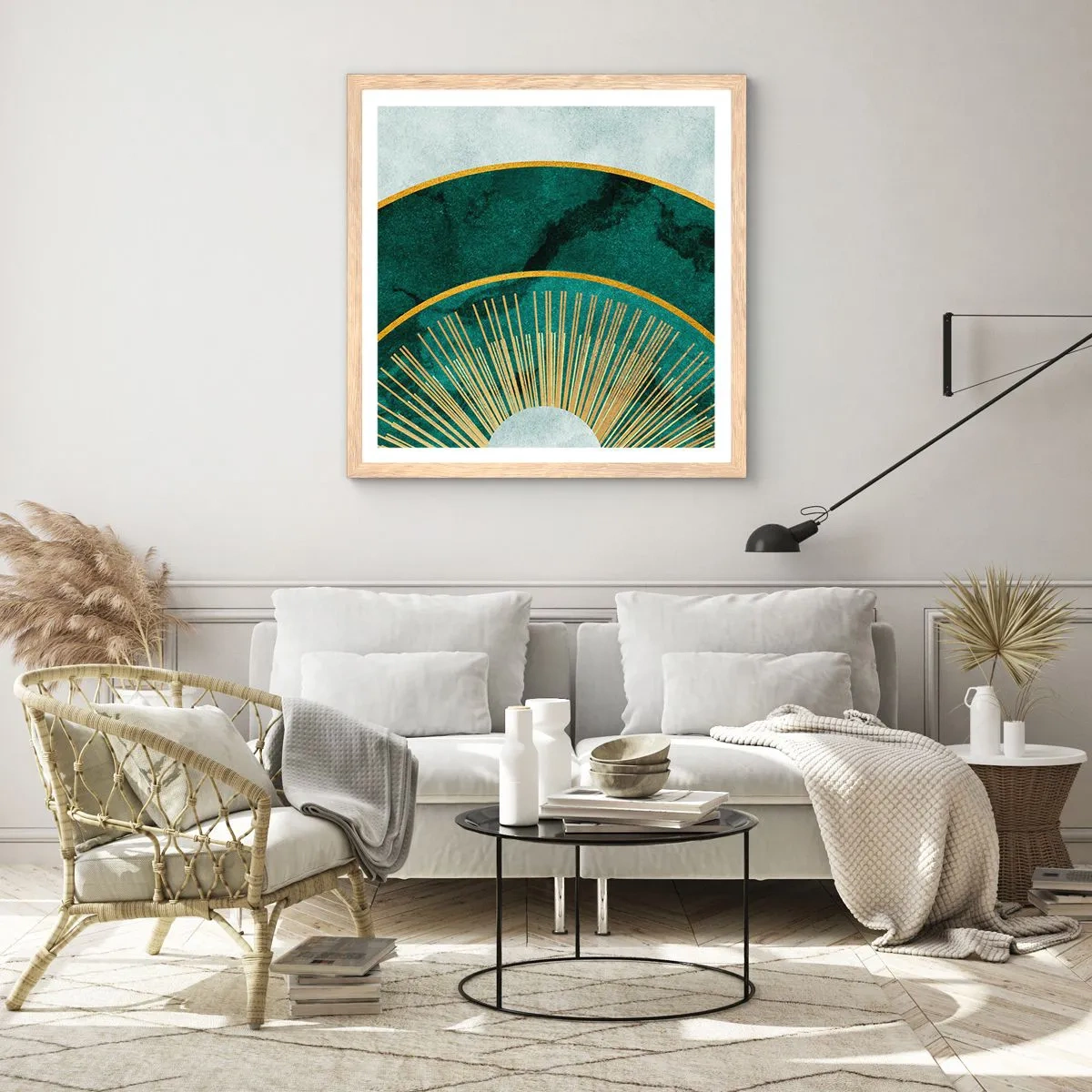 Póster en marco roble claro - Un sistema solar diferente - 60x60 cm