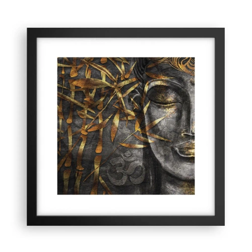 Póster en marco negro - Siente la paz - 30x30 cm