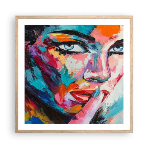 Póster en marco roble claro - Nuestro primer secreto - 60x60 cm