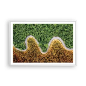 Póster en marco blanco - Frontera serpenteante - 91x61 cm