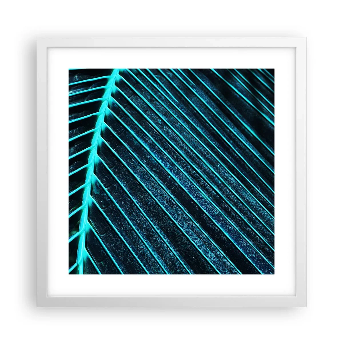 Póster en marco blanco - La textura del verde - 40x40 cm