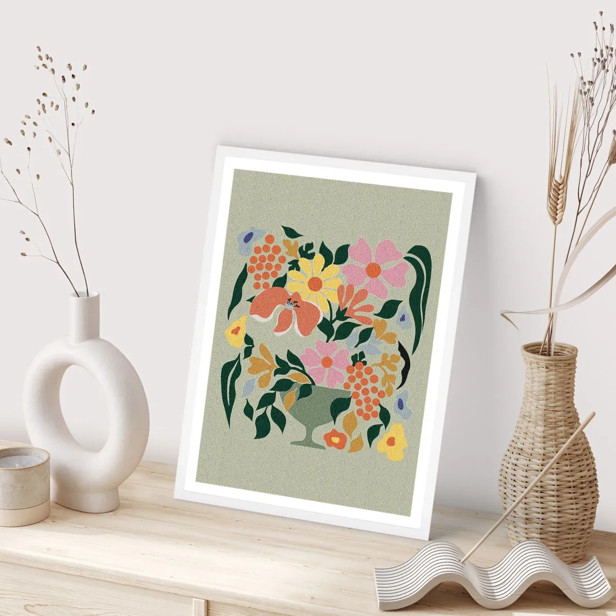 Póster en marco blanco - Un ramo rebosante de vida - 40x50 cm