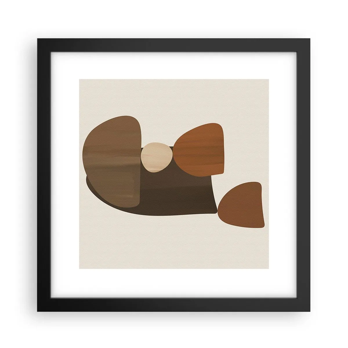 Póster en marco negro - Composición en bronce - 30x30 cm