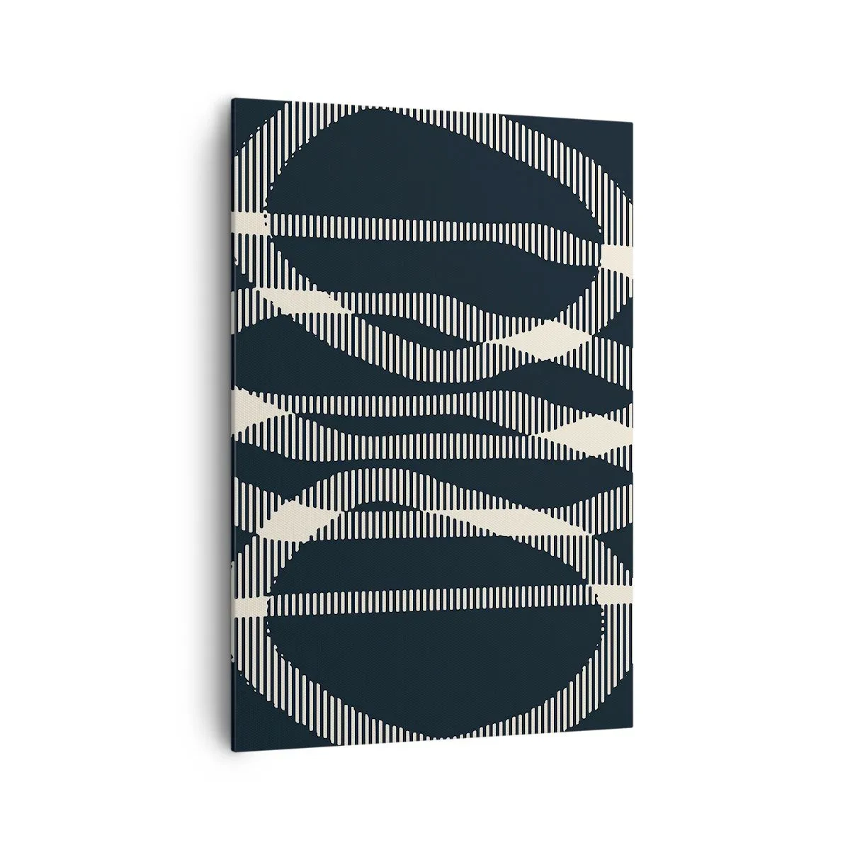 Cuadro sobre lienzo - Impresión de Imagen - Líneas geométricas en tonos claros sobre un fondo oscuro. - 70x100cm - Un intento de romper la oscuridad - Decoración de pared moderna para salón y dormitorio ARTTOR