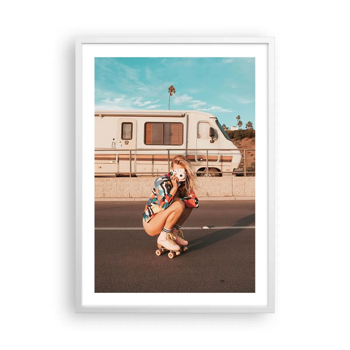 Póster en marco blanco - ¡Sonrían, por favor! - 50x70 cm