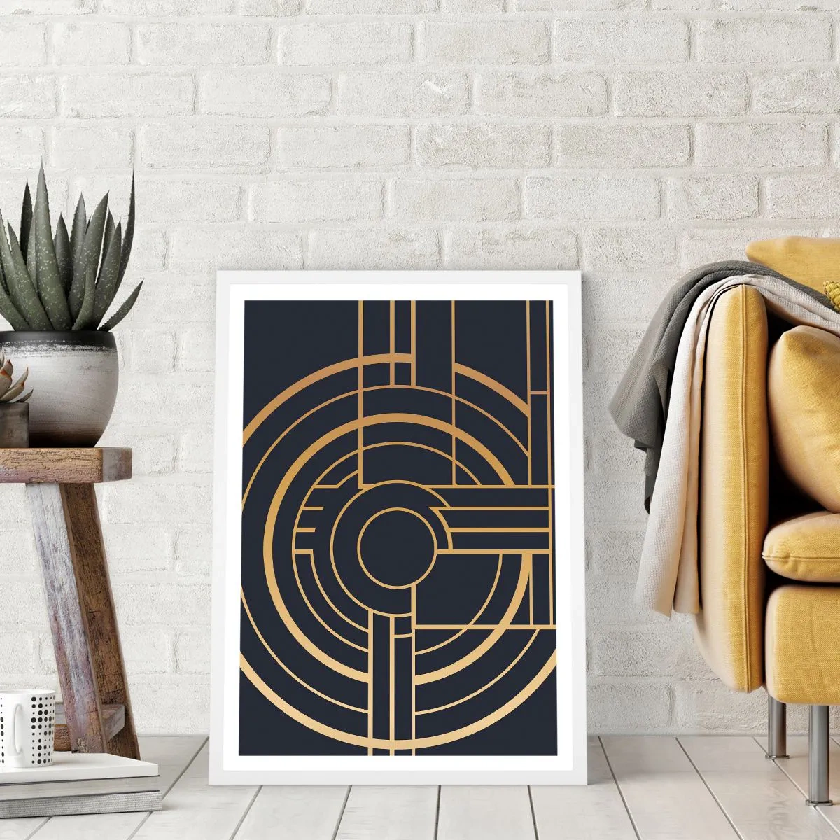 Póster en marco blanco - Giro de los elementos - 70x100 cm