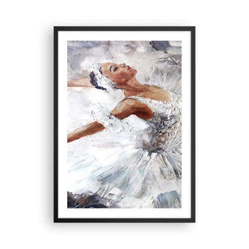 Póster en marco negro - Una bailarina con un traje blanco de estilo pictórico. - 50x70cm - Suave y ligera - Decoración de pared moderna para salón y dormitorio ARTTOR