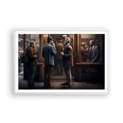 Póster en marco blanco - Un buen momento del día - 91x61 cm