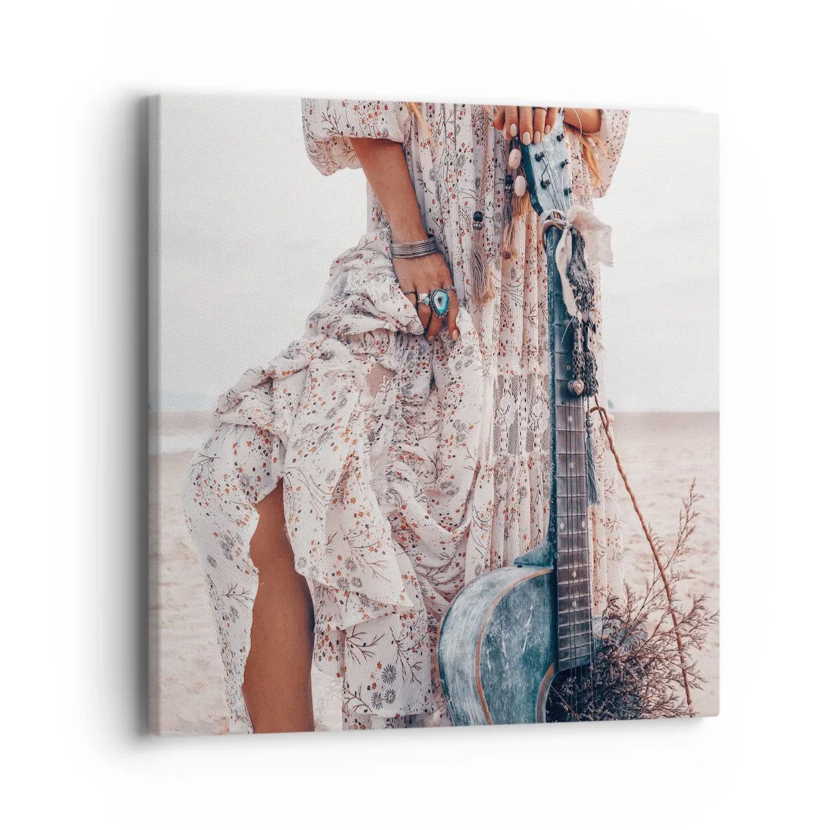 Cuadro sobre lienzo - Impresión de Imagen - Una flor en el camino - 40x40 cm