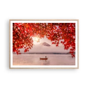 Póster en marco roble claro - Estilo japonés - 100x70 cm